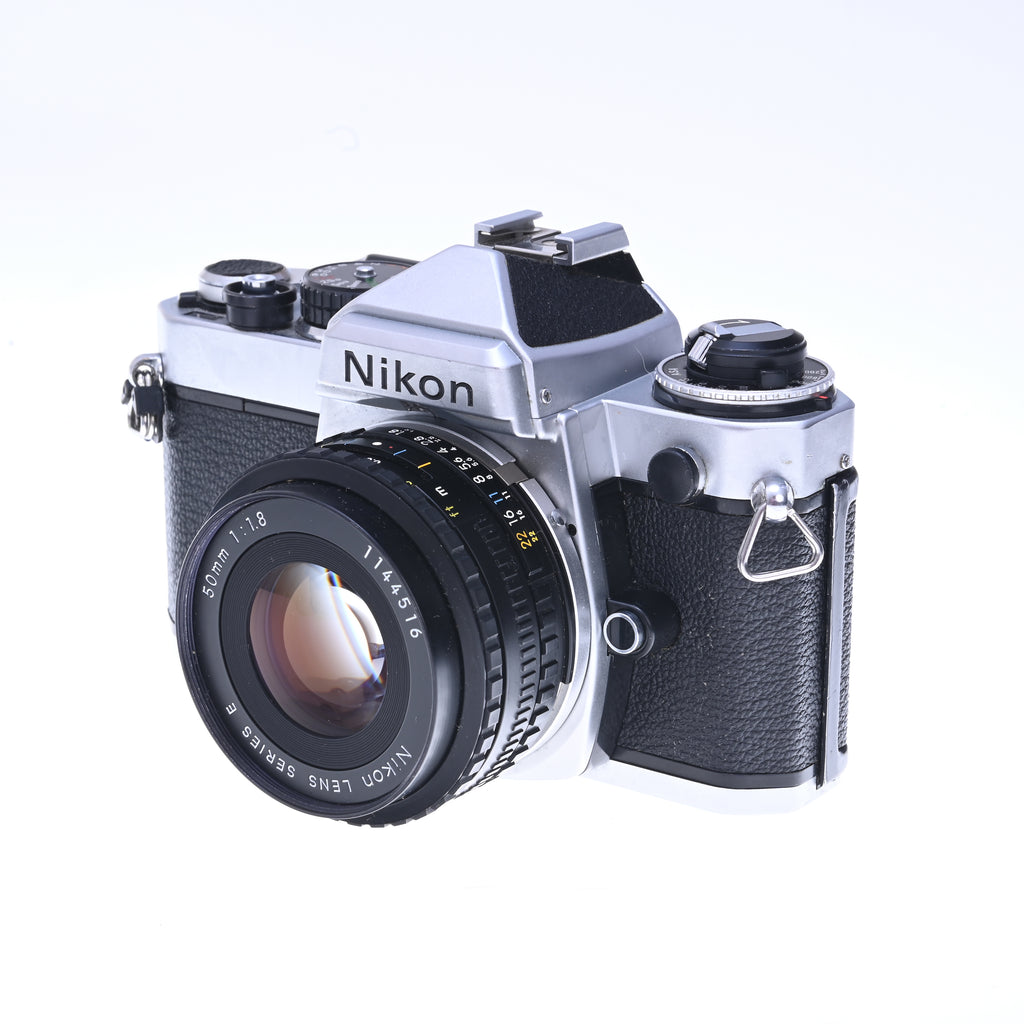 Nikon FE 35mm Film Camera with 50mm f/1.8 Series E Lens